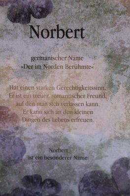 Norbert, Namenskarte Norbert, Geburtstagskarte Norbert, Karte Norbert