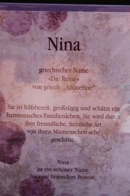 Nina, Namenskarte Nina, Geburtstagskarte Nina, Karte Nina
