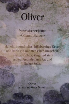 Oliver, Namenskarte Oliver, Geburtstagskarte Oliver, Karte Oliver