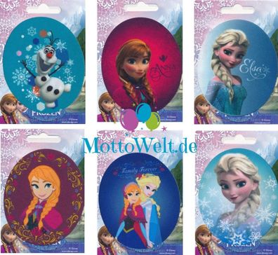 Disney Frozen Applikation, Bügelbild - Die Eiskönigin, Anna, Elsa, Olaf - Oval