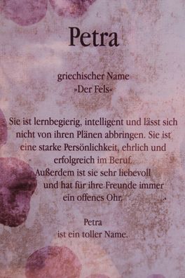 Petra, Namenskarte Petra, Geburtstagskarte Petra, Karte Petra