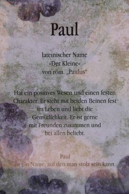 Paul, Namenskarte Paul, Geburtstagskarte Paul, Karte Paul