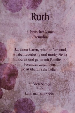 Ruth, Namenskarte Ruth, Geburtstagskarte Ruth, Karte Ruth