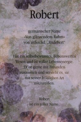 Robert, Namenskarte Robert, Geburtstagskarte Robert, Karte Robert