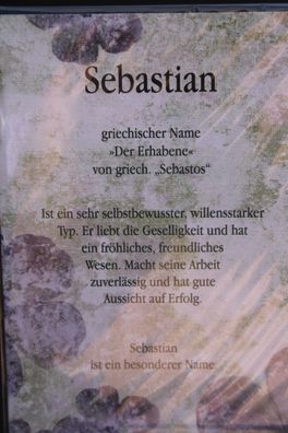 Sebastian, Namenskarte Sebastian, Geburtstagskarte Sebastian, Karte Sebastian