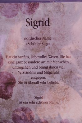 Sigrid, Namenskarte Sigrid, Geburtstagskarte Sigrid, Karte Sigrid