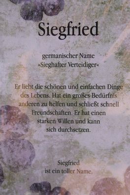 Siegfried, Namenskarte Siegfried, Geburtstagskarte Siegfried, Karte Siegfried