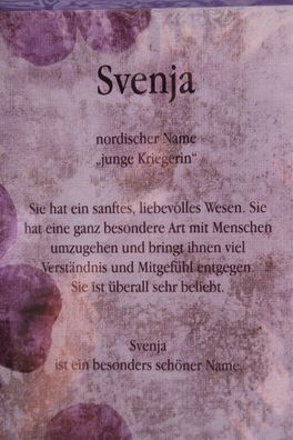 Svenja, Namenskarte Svenja, Geburtstagskarte Svenja, Karte Svenja