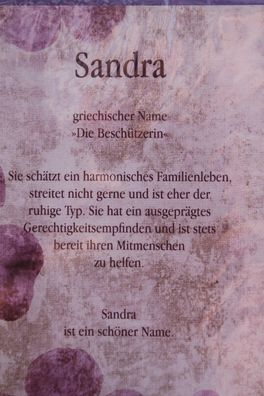 Sandra, Namenskarte Sandra, Geburtstagskarte Sandra, Karte Sandra