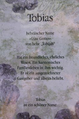 Tobias, Namenskarte Tobias, Geburtstagskarte Tobias, Karte Tobias