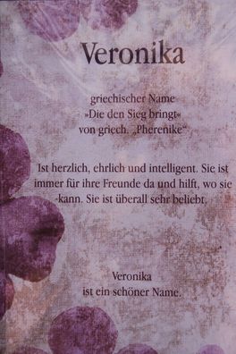 Veronika, Namenskarte Veronika, Geburtstagskarte Veronika, Namen Veronika
