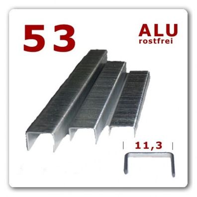 Heftklammern 53/6 mm | Aluminium rostfrei Sägespitze | 5.000 Stück