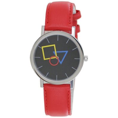 Aristo Bauhaus Unisex Uhr Edelstahl 4D86IR Leder rot