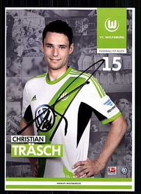 Christian Träsch VFL Wolfsburg 2013-14 Autogrammkarte + A 59350