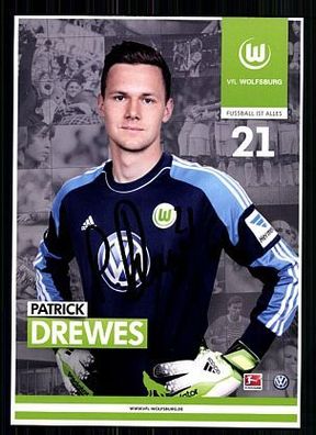 Parick Drews VFL Wolfsburg 2013-14 Autogrammkarte + A 59352