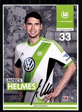 Patrick Helmes VFL Wolfsburg 2013-14 Autogrammkarte Abgang + A 59361