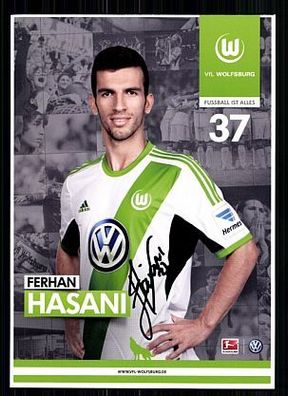 Ferhan Hasani VFL Wolfsburg 2013-14 Autogrammkarte + A 59363