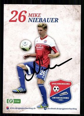 Mike Niebauer SpVgg Unterhaching 2013-14 Autogrammkarte + A 59393