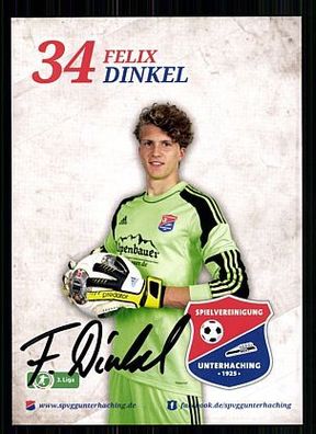 Felix Dinkel SpVgg Unterhaching 2013-14 Autogrammkarte + A 59401
