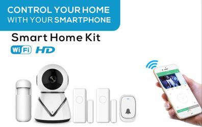 2Pace® Smart Home Set WLAN Alarmanlage Kamera Klingel Fenster Sensoren Bewegungsme...