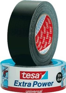 tesa® Extra Power Gewebeband Universal/ 56388-00001-04, B50 mm x L25 m, schwarz