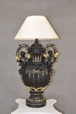 Engel Leuchte Religion Lampe Barock Design Antik Tischlampe Schirm Licht