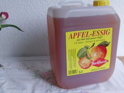 Apfelessig, Burghardt, 5% Säure biologisch gewonnen, 5 L. Kanne