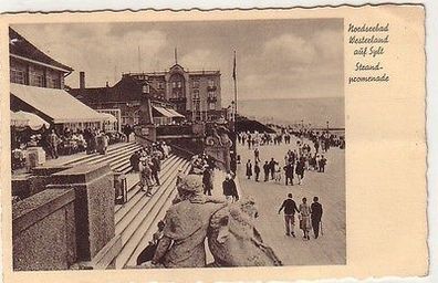 61697 Ak Nordseebad Westerland auf Sylt Strandpromenade 1935