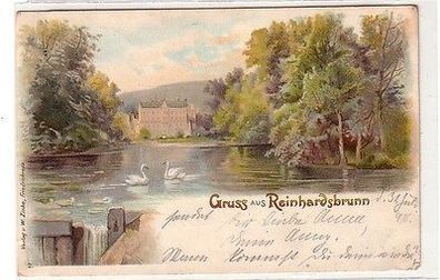 60857 Ak Lithographie Gruß aus Reinhardsbrunn 1898