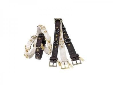 Global Line Hundehalsband mit Metall-Elementen 25 mm x 50 cm Gr. L braun