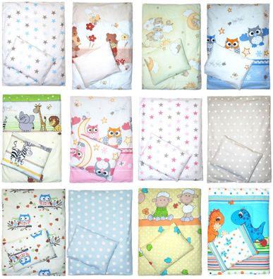 2- 4tlg Kinderwagenset Baby Bettwäsche für Kinderwagen Bezüge Decke Kissen