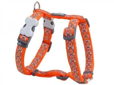 Red Dingo Snake Eyes Hundegeschirr Breite 25 mm verstellbar von 56-80 cm orange
