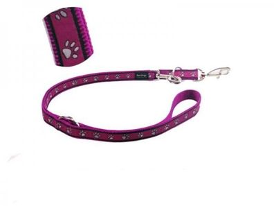 Red Dingo Pawprint Purple Hundeleine Nylon Breite 12 mm Länge 2 m violett
