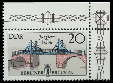 DDR 1985 Nr 2973II postfrisch ECKE-ORE SBB008E