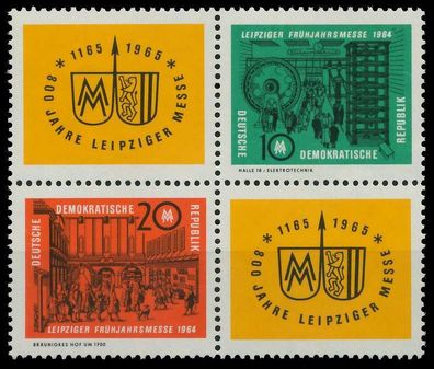 DDR Zusammendruck Nr 1012VB3-1013VB3 postfrisch Viererb X114B4E