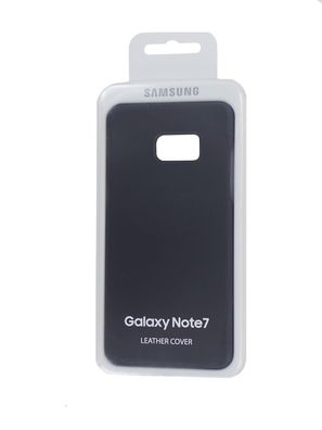 Original Samsung Galaxy Note 7 Leather Cover Schutzhülle Schwarz OVP