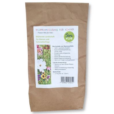 Sira Plus Blumenmischung für Kinder 2,5 kg Blumensamen Bienen Schmetterlinge