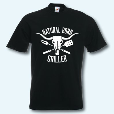 T-Shirt, Fun-Shirt, Natural born Griller, Grillen, Grill, Party
