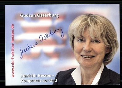 Gudrun Osterburg CDU Autogrammkarte Original Signiert + 9534