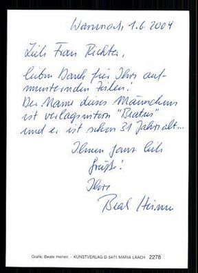 Beate Heinen Autogrammkarte Original Signiert Schriftsteller/ Autor + 76975
