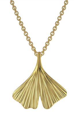trendor Schmuck Damen-Halskette mit Ginkgo-Anhänger Gold auf Silber 75720