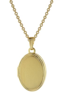 trendor Schmuck Damen Medaillon mit Halskette Gold auf Silber 925 75745
