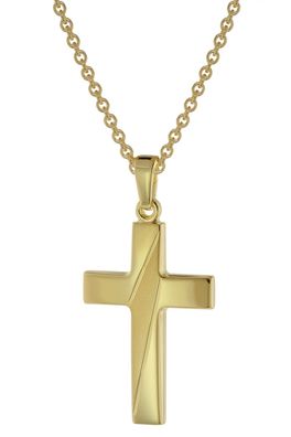 trendor Schmuck Halskette mit Kreuz-Anhänger für Herren Gold auf Silber 75814