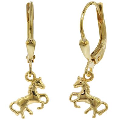 trendor Schmuck Kinder-Ohrringe Pferde Gold auf Silber für Mädchen 75815