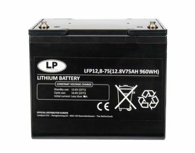 LFP12.8-75 Lithium LiFePo4 12.8V/75Ah Caravan, Boot, Solar 10,8kg >2000 Zyklen