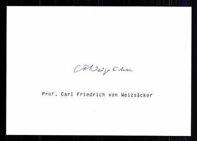 Carl Friedrich von Weizsäcker TOP Original Signiert Adel + 9391
