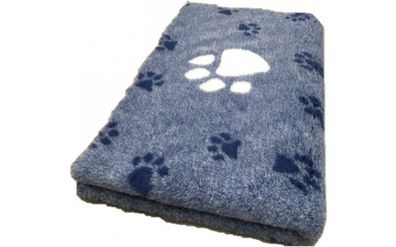 Vet Bed Hundedecke Hundebett Schlafplatz 75 x 50 cm blau-weiß mit großer Pfote