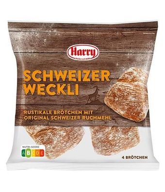 Harry Brot Schweizer Weckli 4 Brötchen = 280 g Rustikales Brötchen