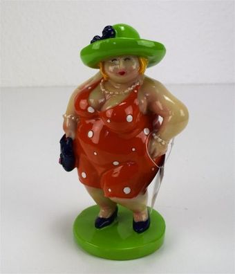 Inware Dicke Dame Stehend 16 cm Dicke Frauen Rubensmodelle Dekofigur Orange-Grün
