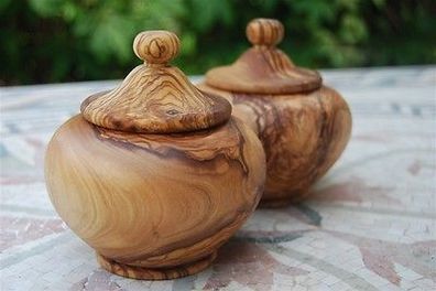 Zuckerdose Holzdose Döschen Töpfchen Bonboniere Holz Dose Schale aus Olivenholz